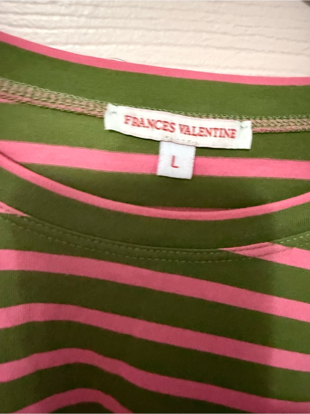 Frances Valentine Womens L Striped Long Sleeve Pima Cotton Top Shirt Nautical - Picture 4 of 6